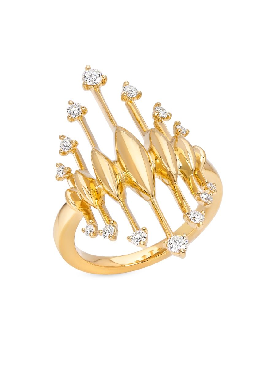 Hueb Women's Tribal 18K Yellow Gold & Diamond Ring - Yellow Gold - Size 7