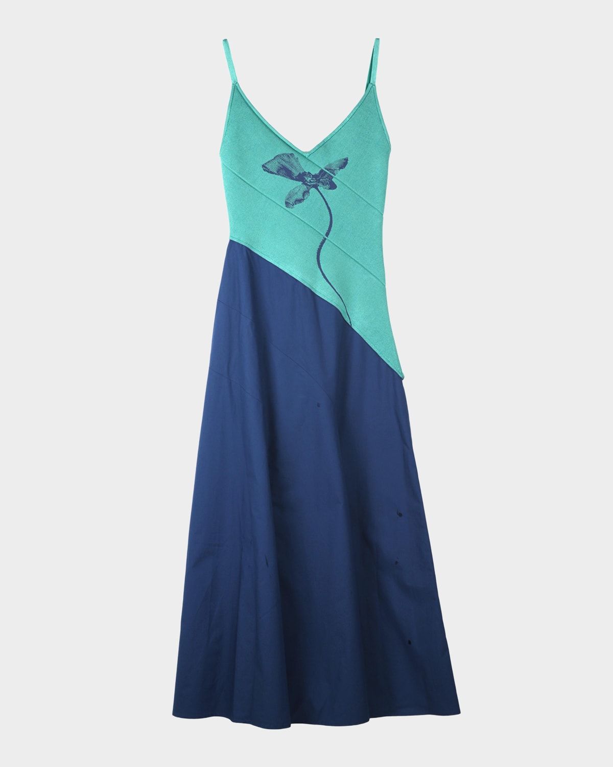 Barley Mixed-Media Maxi Dress