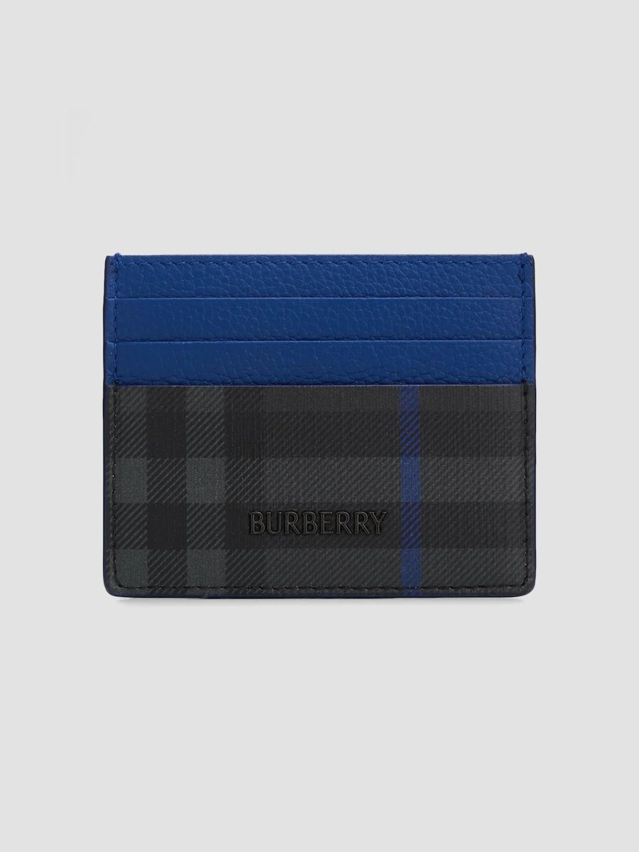 Burberry Men's City Check Card Case - Iron Knight