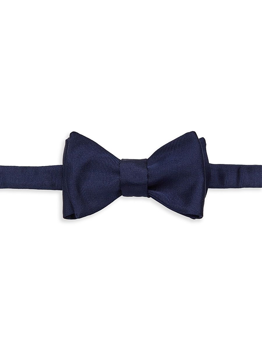 Men's COLLECTION Grosgrain Silk Bowtie - Navy
