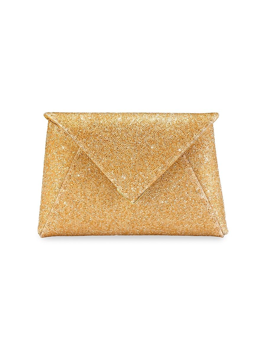 Women's Lee Pouchet Small Swarovski Rock Crystal with Gold Hardware - Iridescent Koi