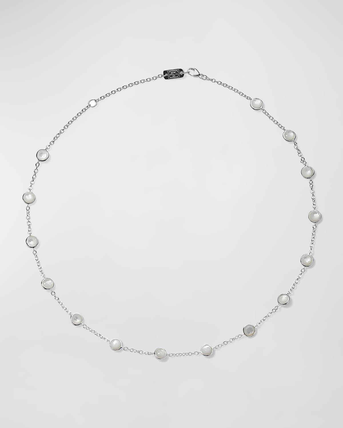 Stone Station Necklace in Sterling Silver