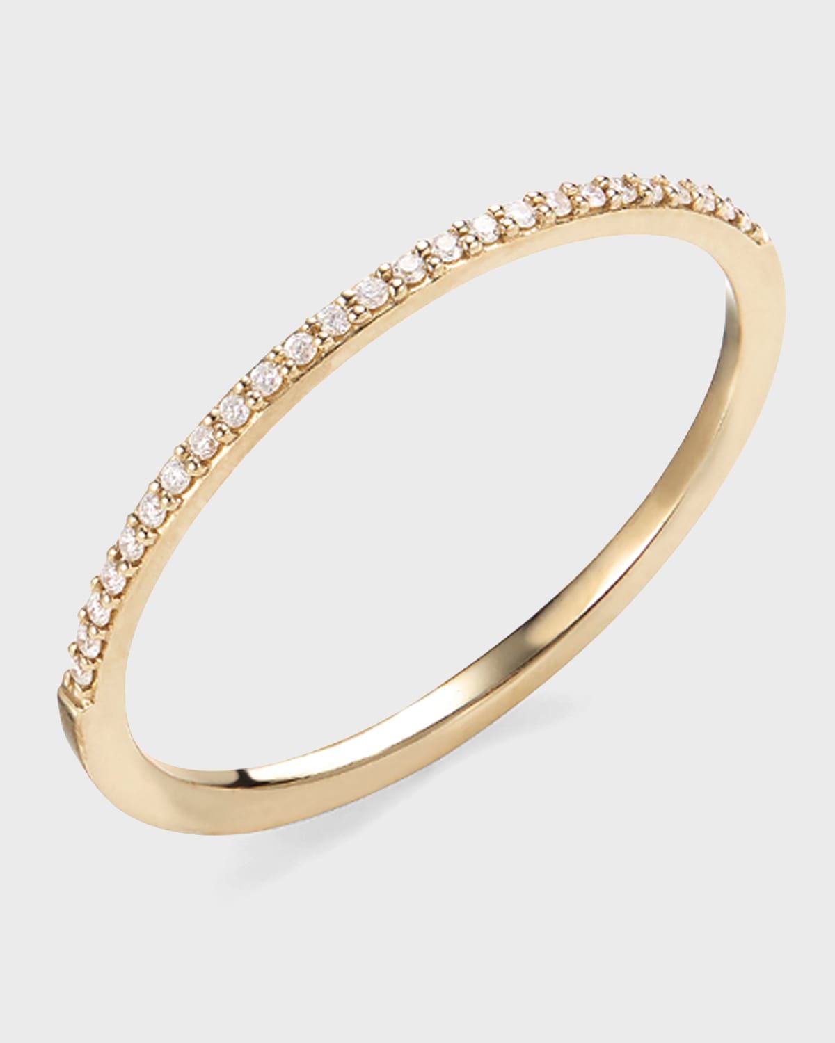 14K Gold Thin Flawless Diamond Stack Ring