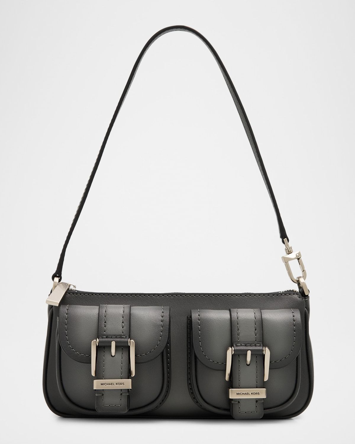 Zoe Small Burnished Leather Pochette Shoulder Bag