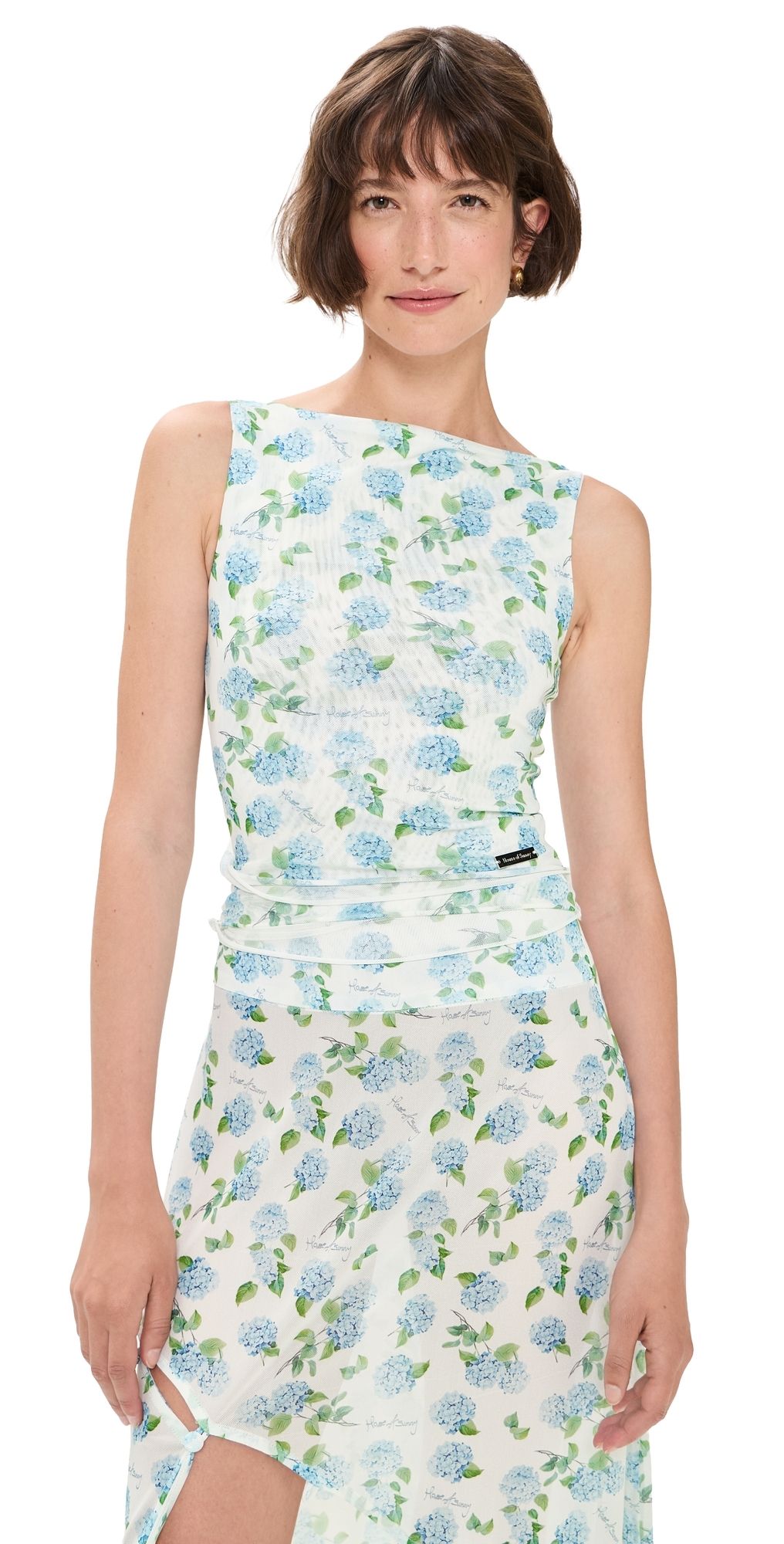 House of Sunny Hydrangea Double Layer Mesh Top Soft Blue 10