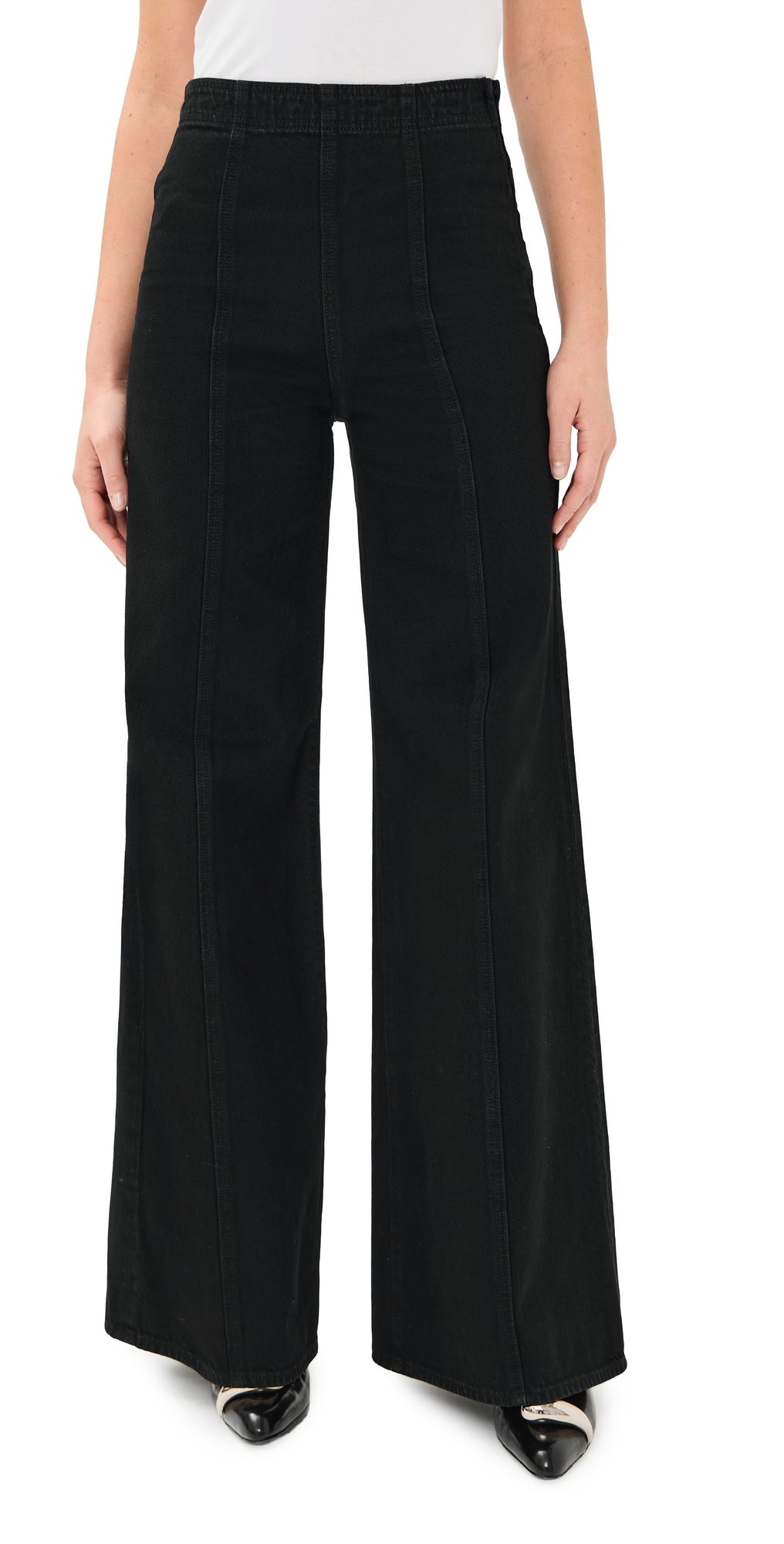 Ulla Johnson The Bianca Wide Leg Jeans Noir 28
