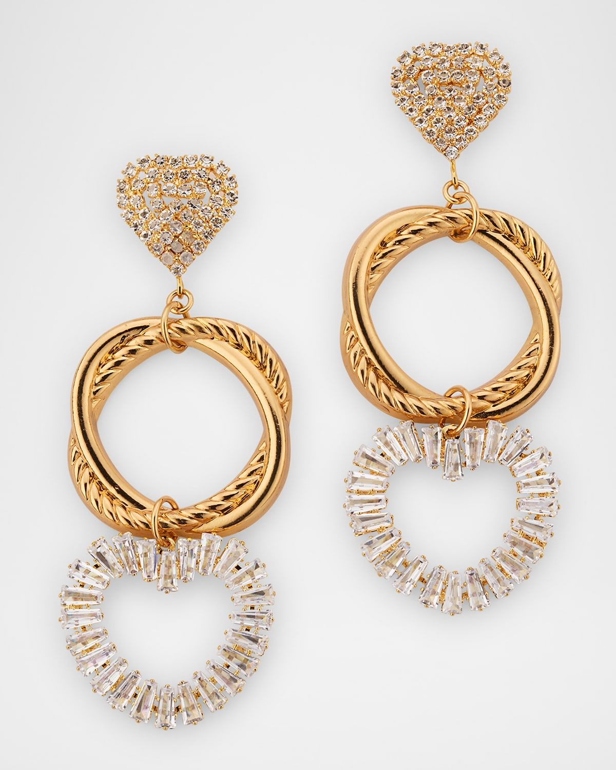 Crystal Heart Drop Earrings