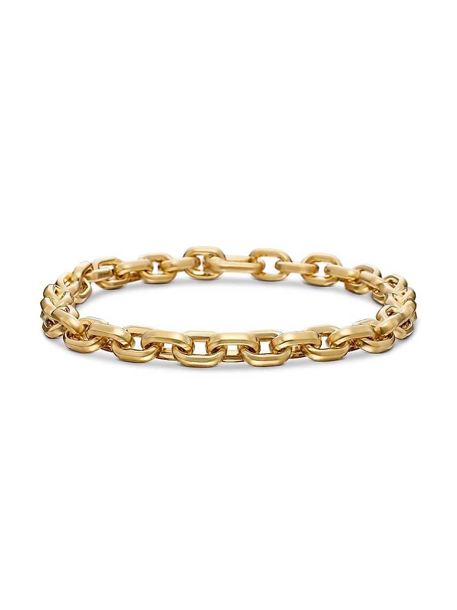 Men's Streamline Link Bracelet in 18K Yellow Gold, 6.5mm - Gold - Size Medium