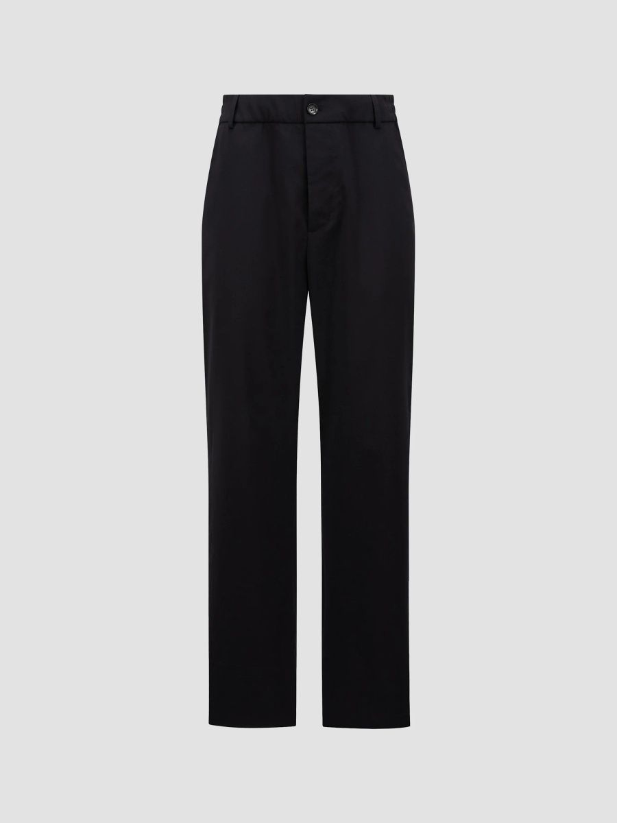 Moncler Men's Pants in Wool Gabardine - Dark Blue - Size 32