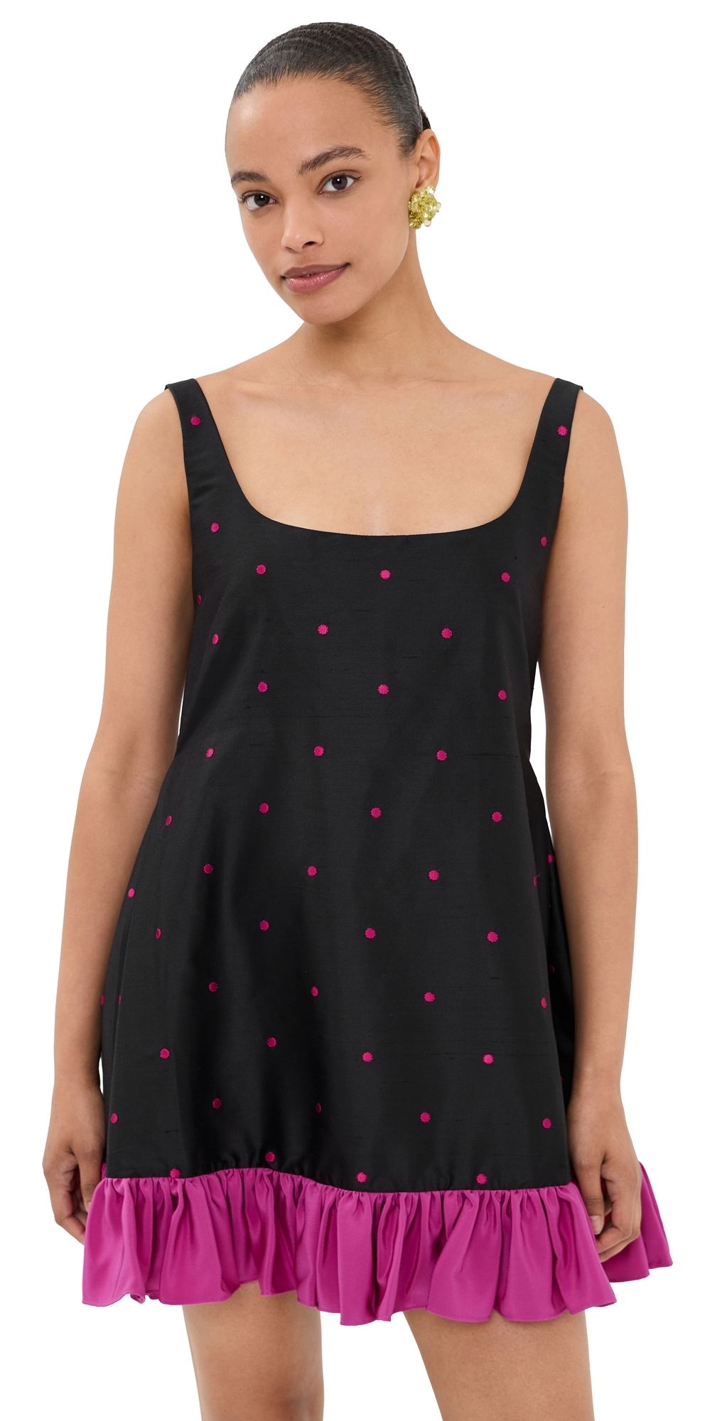 Caro Editions Sylvia Dress Black/Pink Dots XL