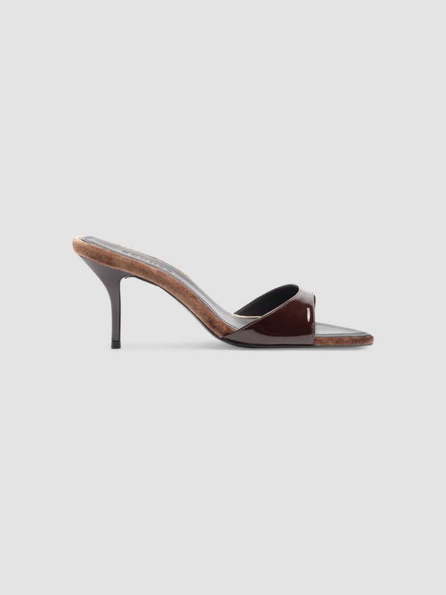 Schutz Women's Elodie 75MM Patent Leather Slip-On Sandals - Maplewood - Size 11