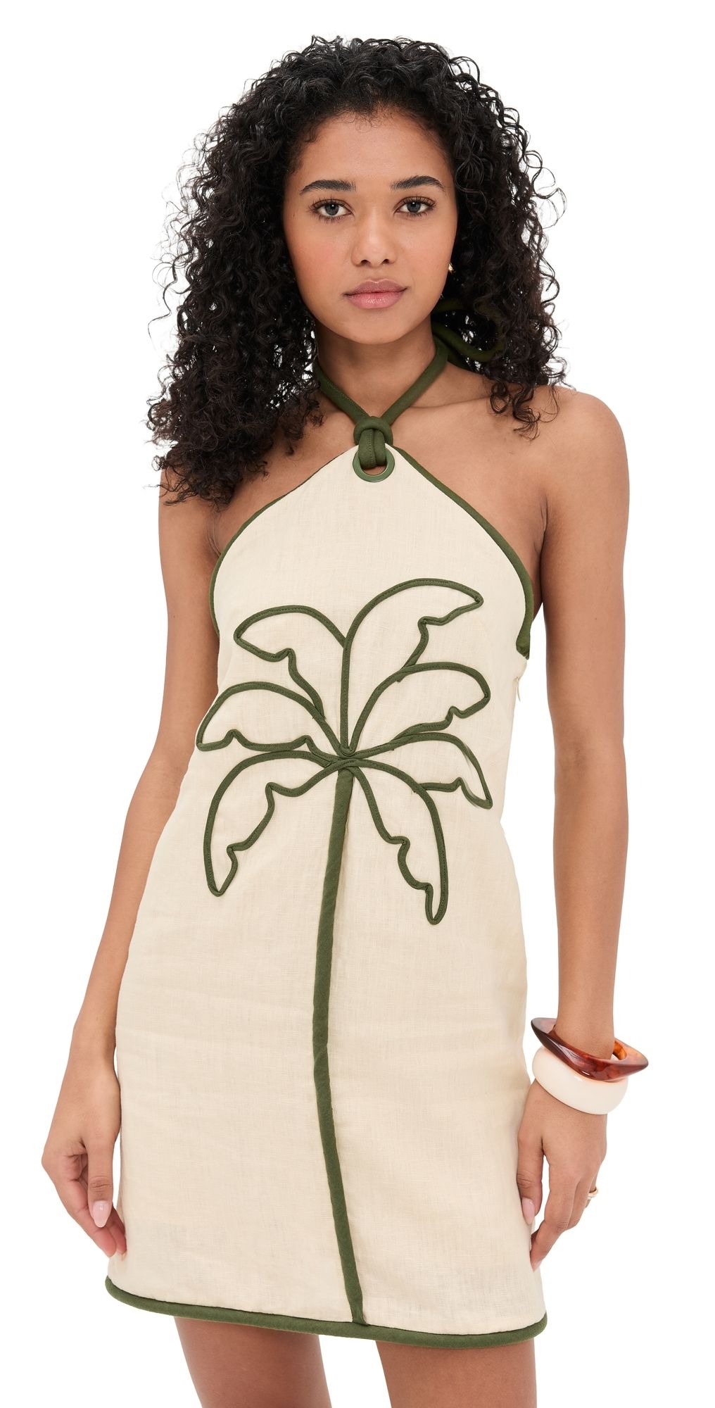 FARM Rio Sand Coconut Sleeveless Mini Dress Sand L