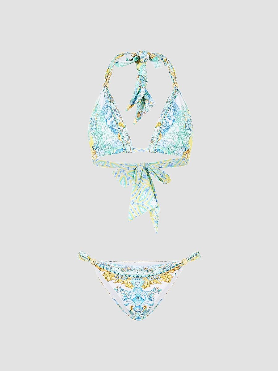 Women's Printed Triangle Bikini - Dial Up The Tiles - Size XL