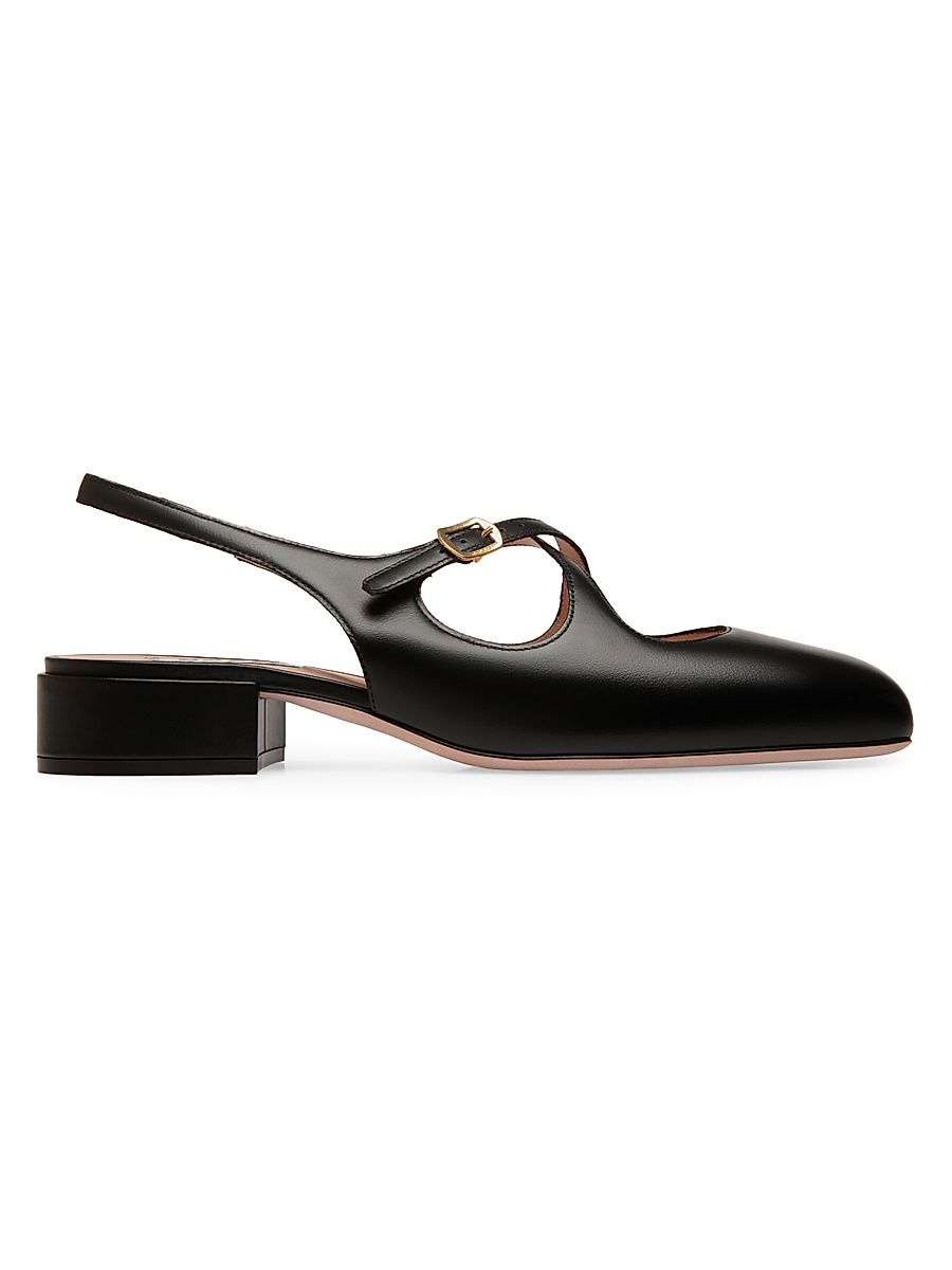 Women's Blariska 30MM Leather Slingback Pumps - Black - Size 8