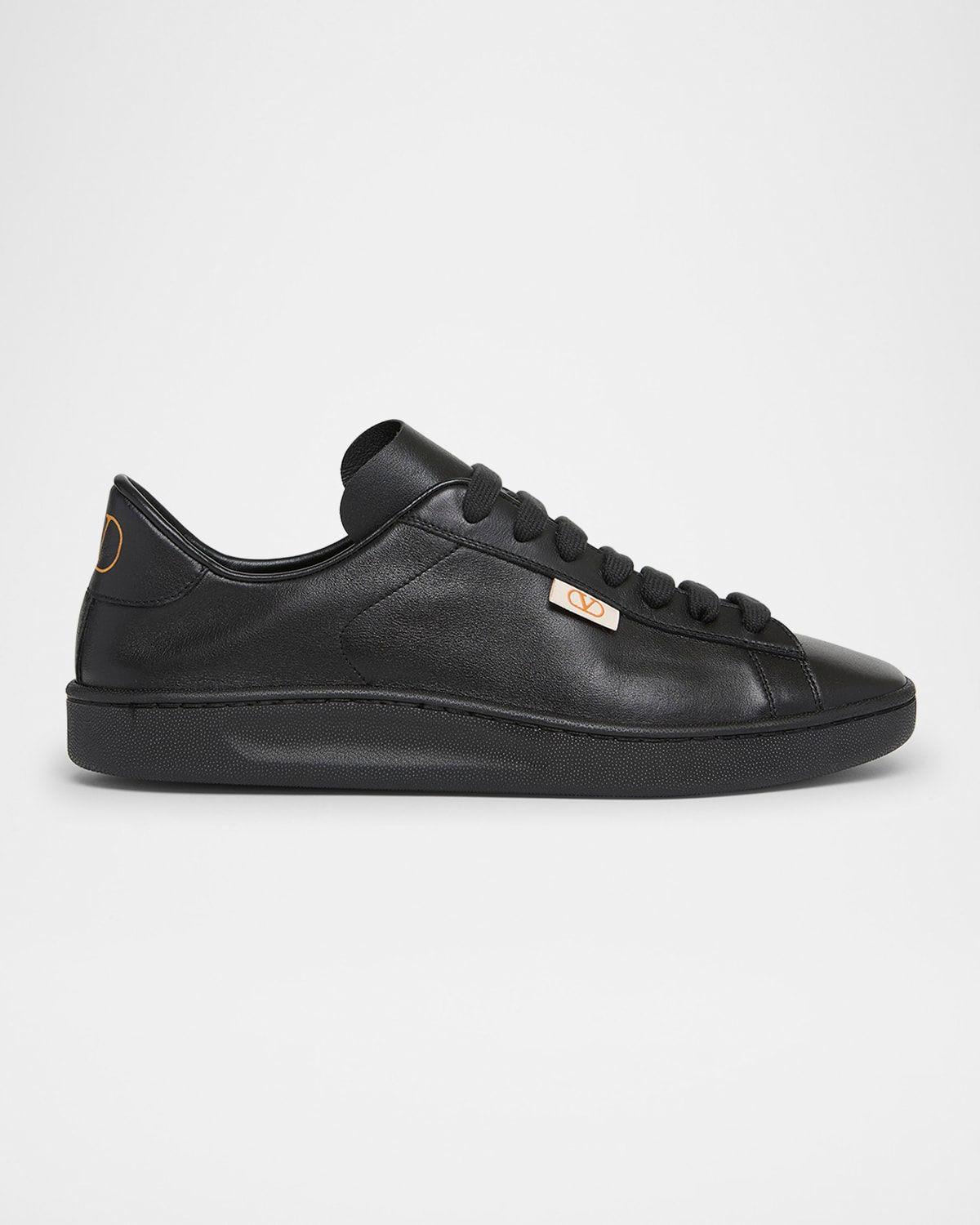 Men & apos;s Royco V Logo Calfskin Low-Top Sneakers