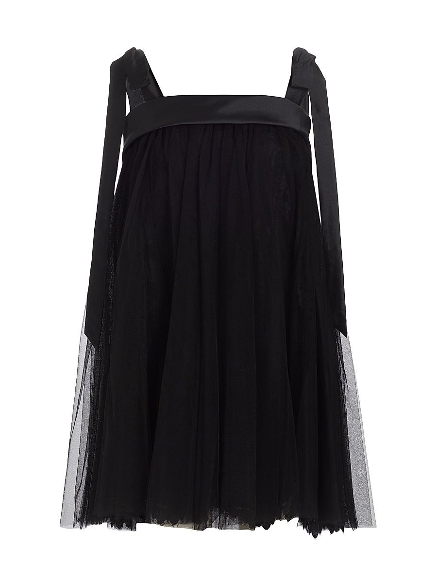 Women's Tulle & Lace Trapeze Minidress - Black - Size 10