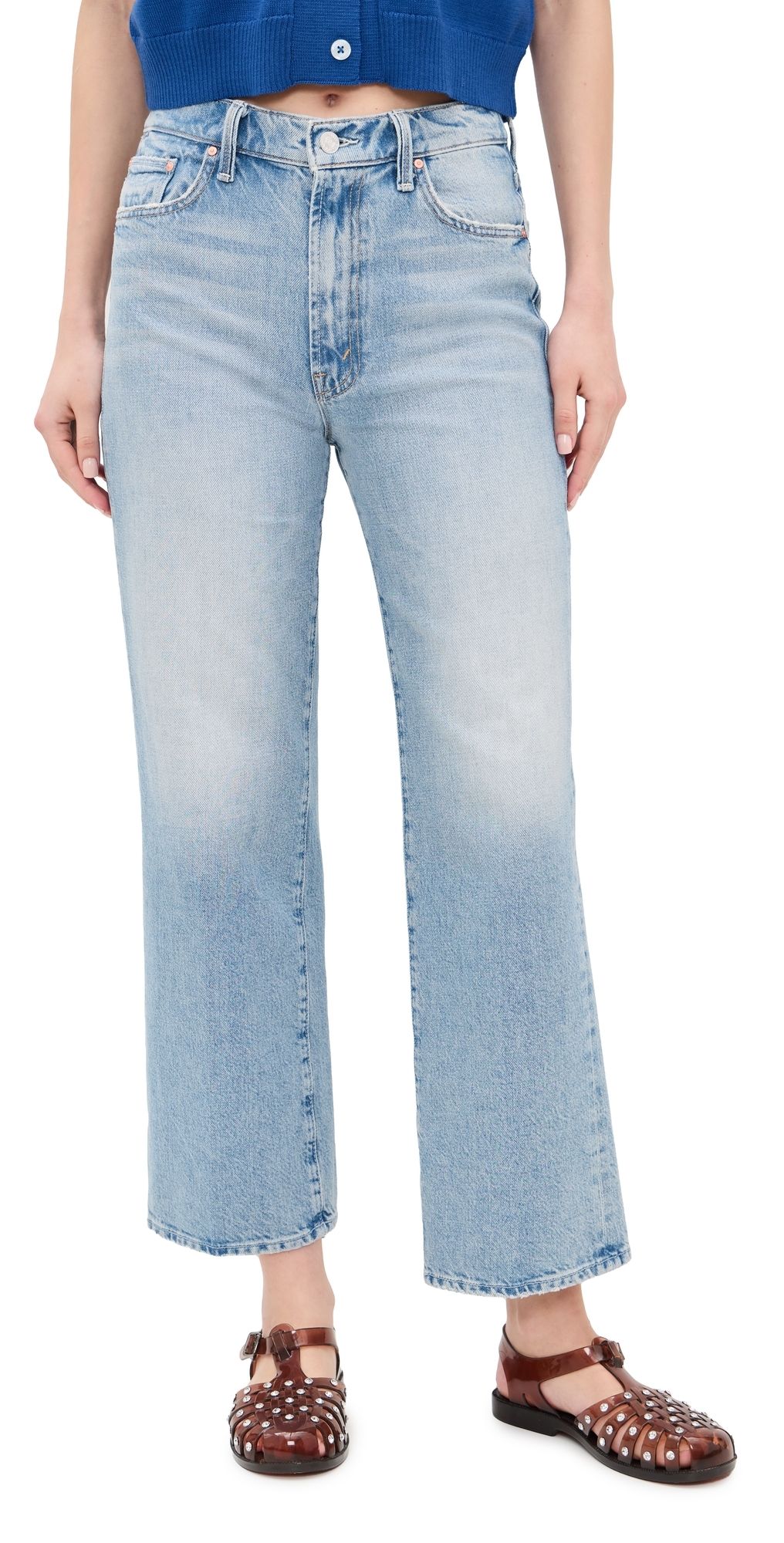 MOTHER The Rambler Zip Flood Jeans Reelin In The Fun 31