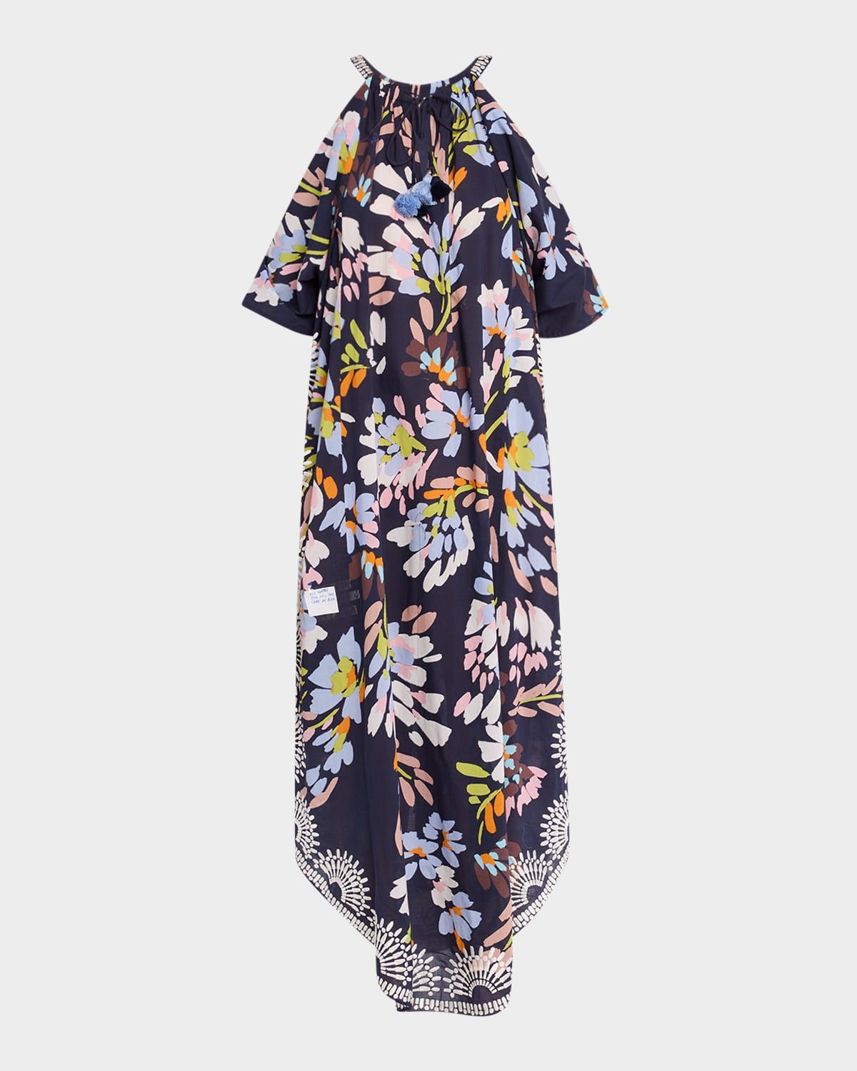 Naomi Cold-Shoulder Kaftan Midi Dress