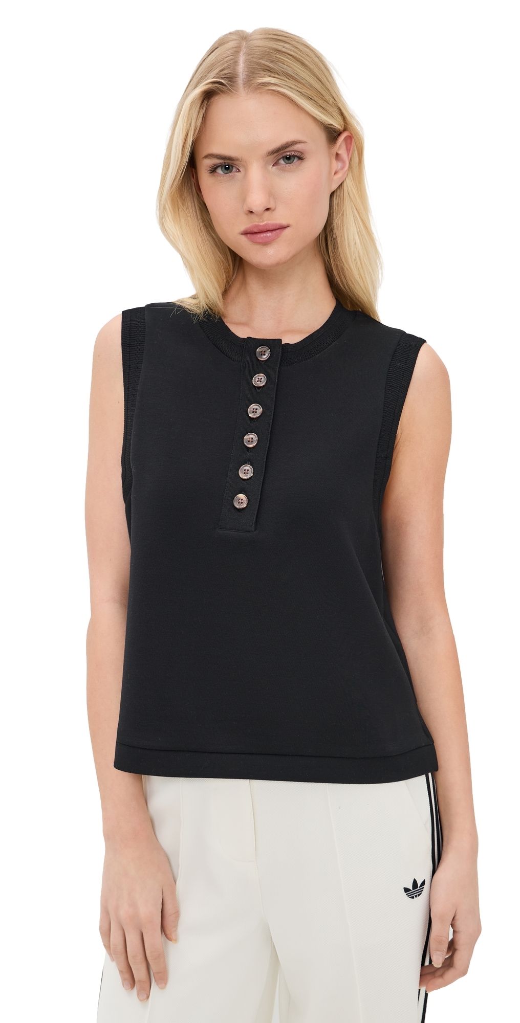 Varley Marla Button Placket Tank Black XXS