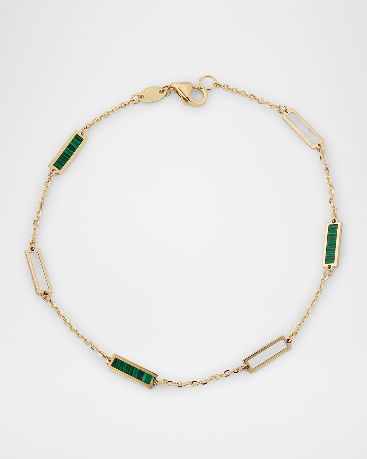 14K Yellow Gold Inlay Station Bracelet