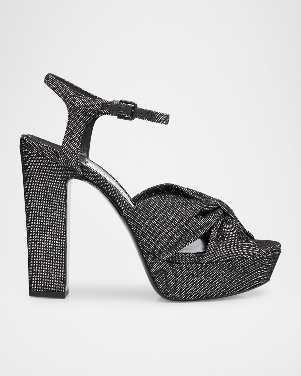120mm Heloise Glitter Knot Platform Sandals
