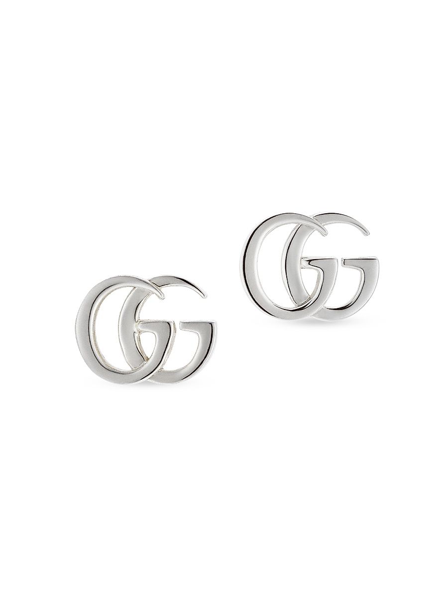 Women's Sterling Silver Interlocking G Logo Stud Earrings - Silver