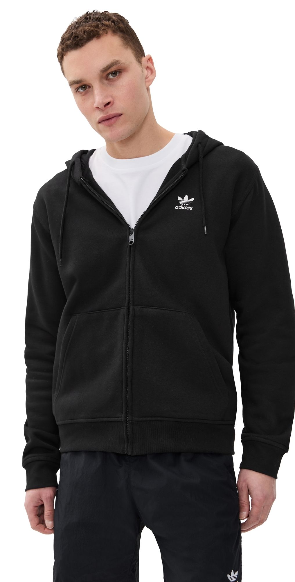 adidas Trefoil Essentials Full Zip Hoodie Black M