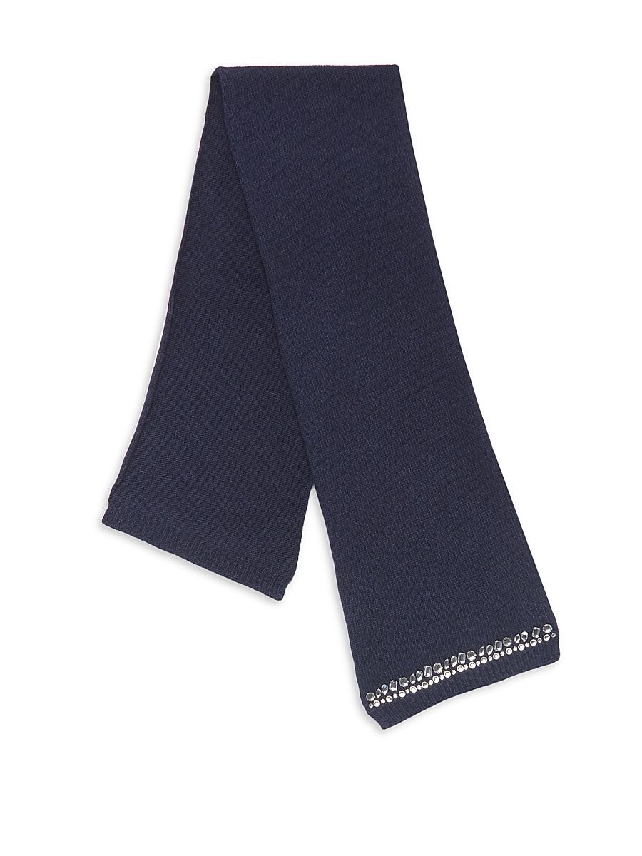 Girl's Carolyn Rowan x Stephanie Gottlieb Jeweled Cashmere Scarf - Navy
