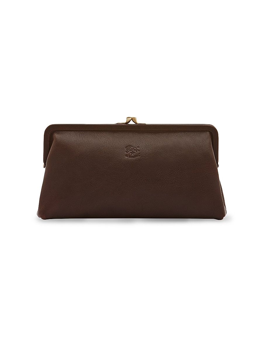 Women's Manuela Leather Clutch - Caffe