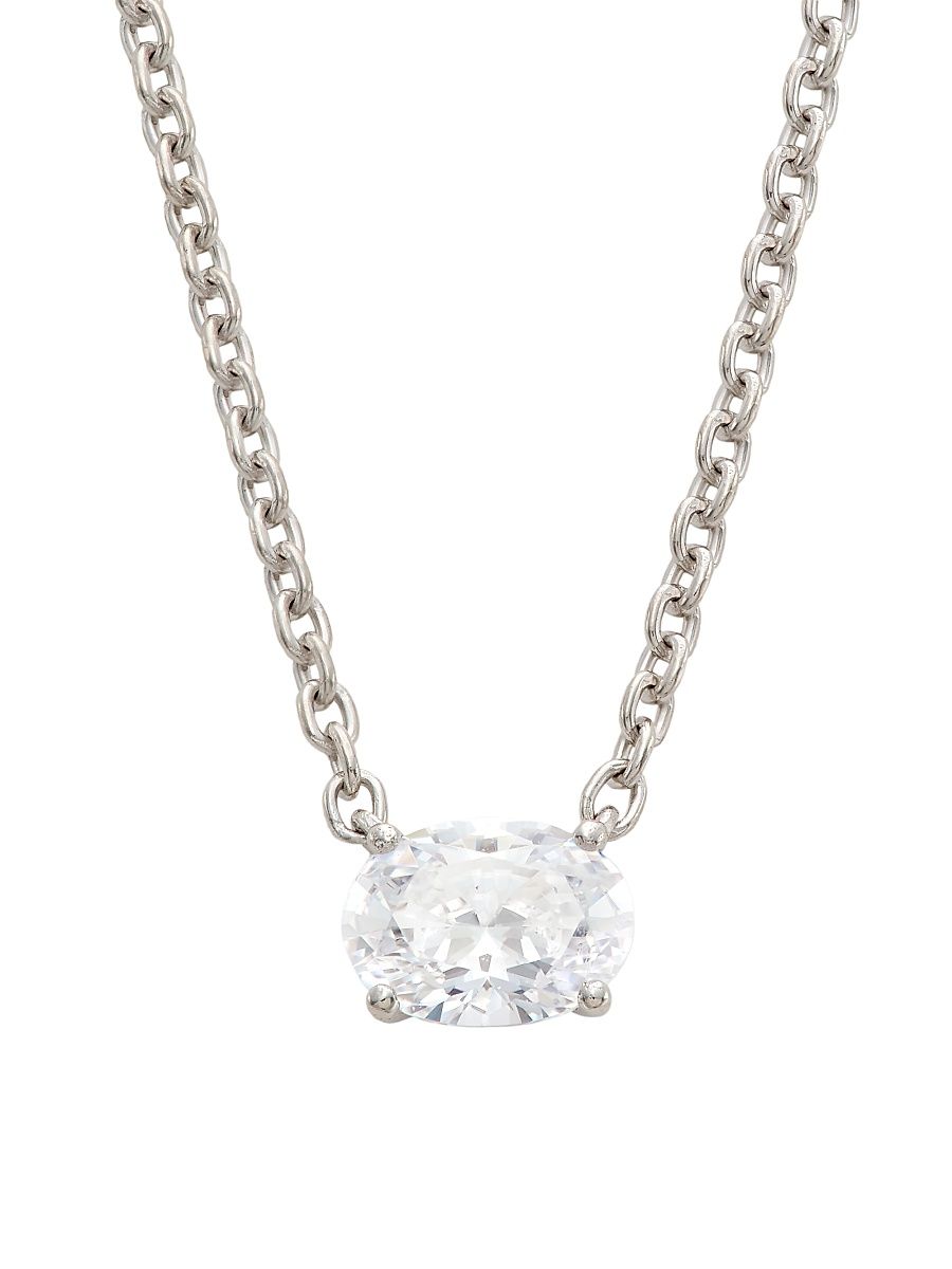 Women's Modern Love Sterling Silver & Cubic Zirconia Pendant Necklace - Silver