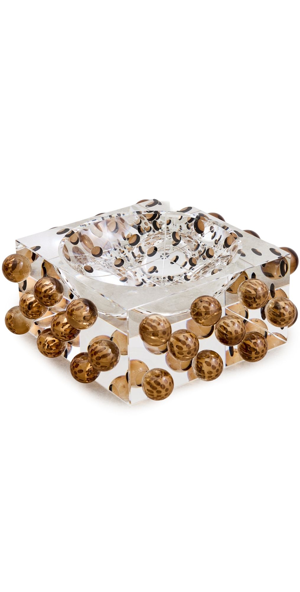 Tizo Design Crystal Glass Scattered Balls Bowl Brown One Size