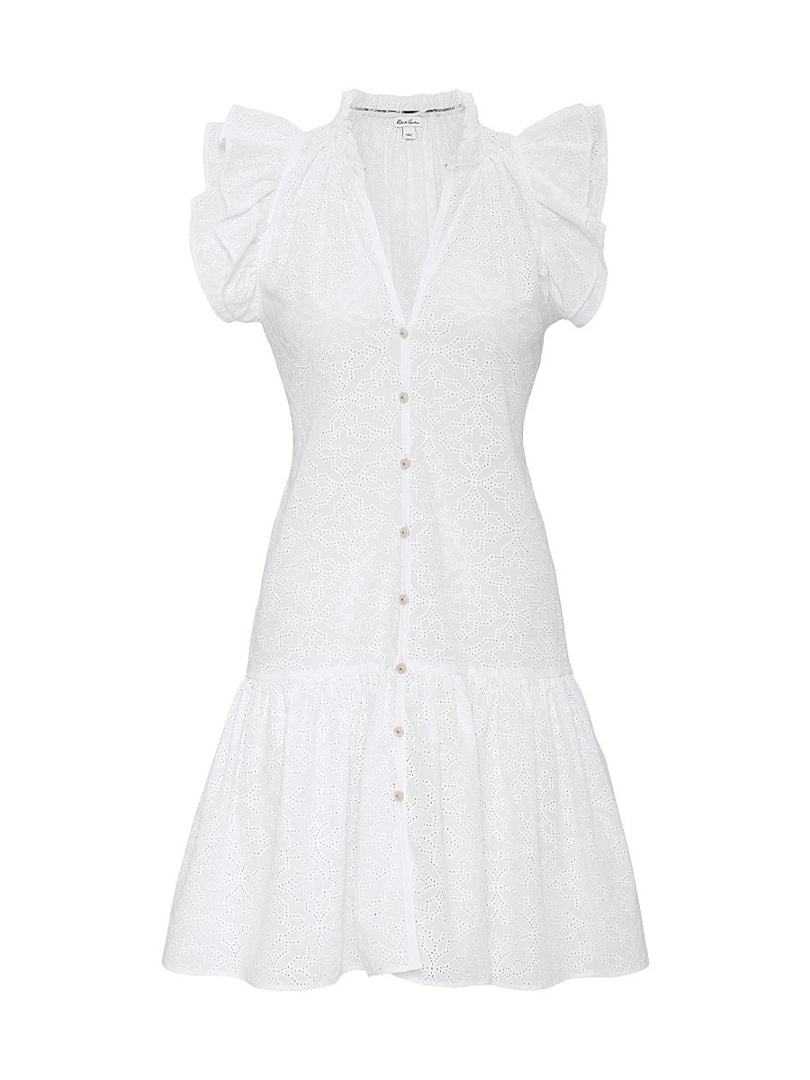 Women's Savannah Eyelet Minidress - White - Size XL