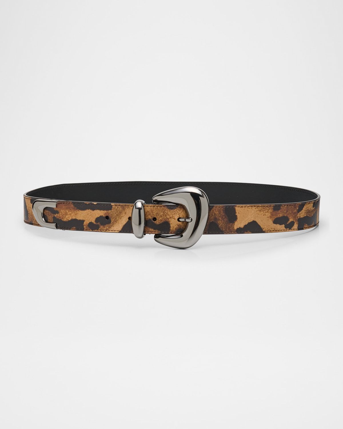 Bubble Bengali-Print Leather Belt