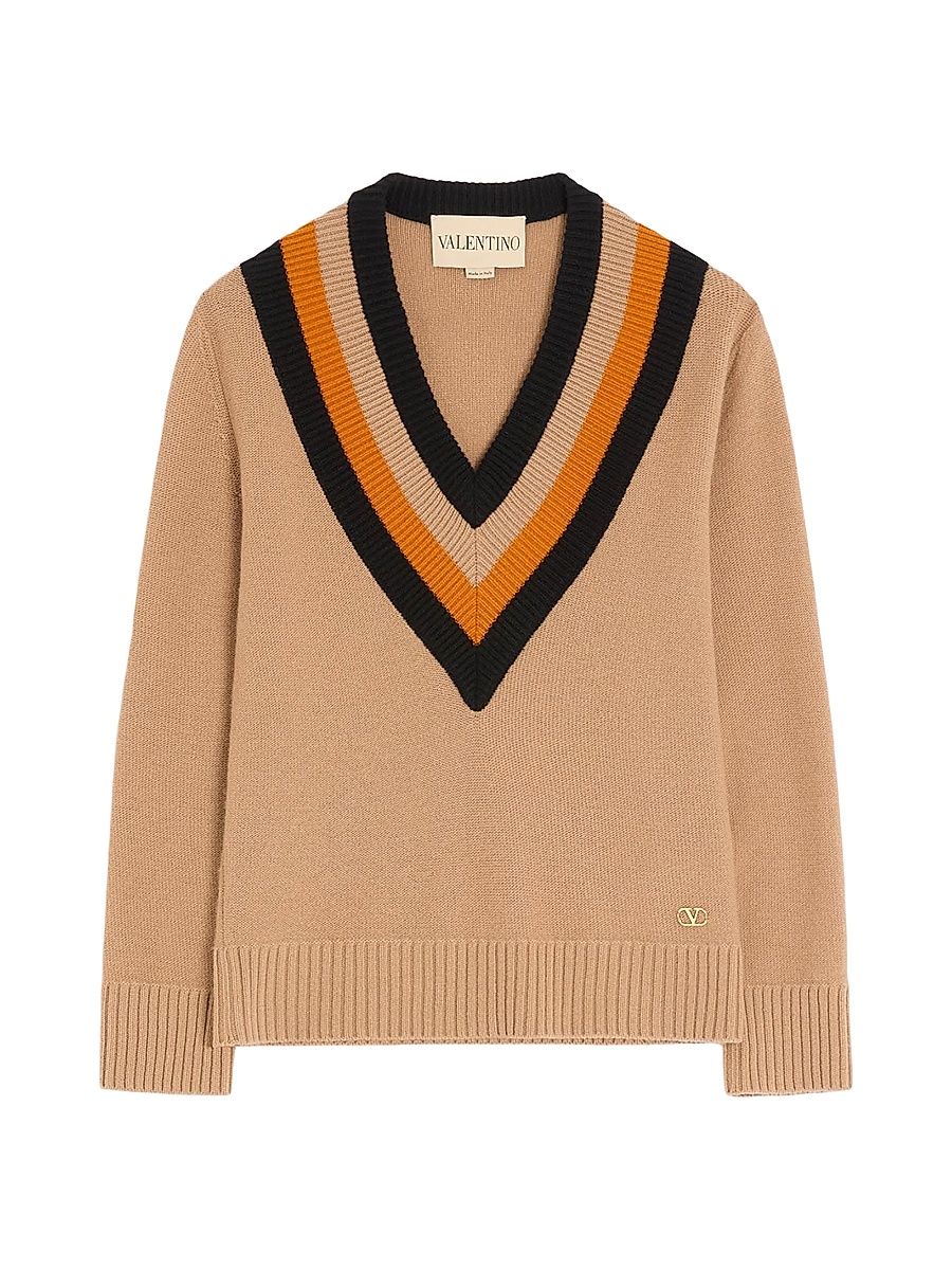 Women's Wool Sweater - Camel Black - Size Small