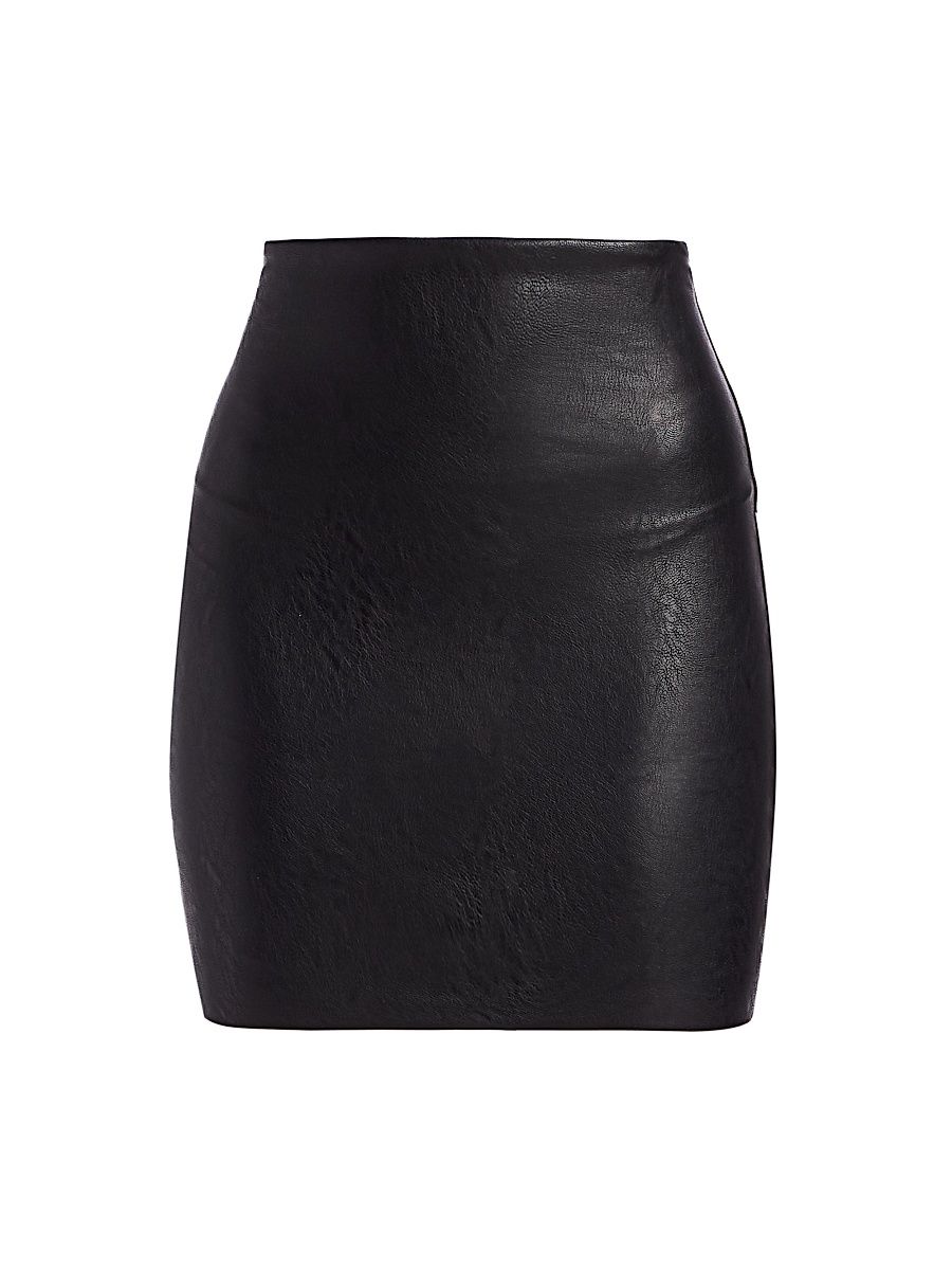 Women's Perfect Faux Leather Mini Skirt - Black - Size Large