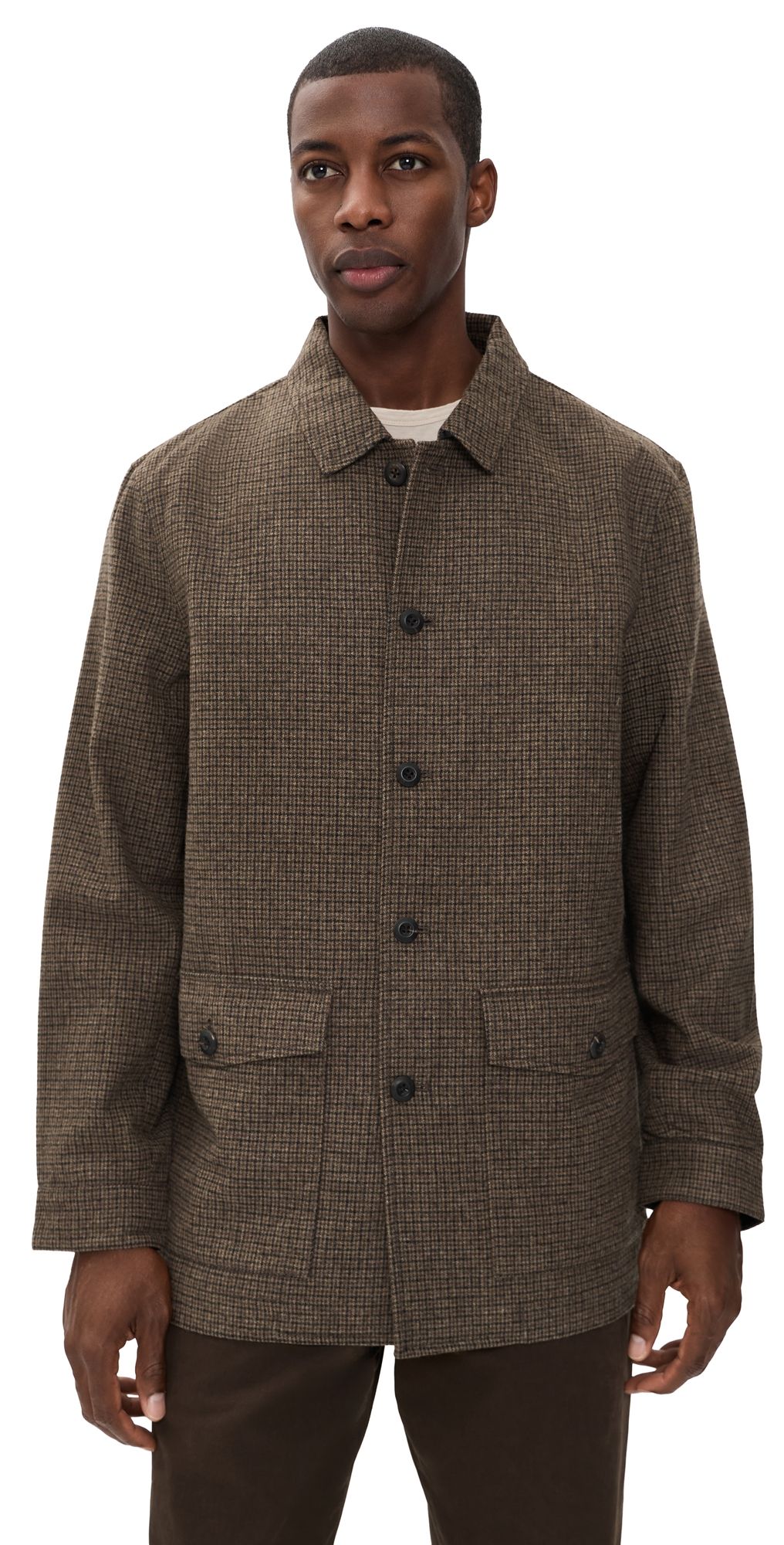 Billy Reid Houndstooth Bennet Overcoat Brown Multi S