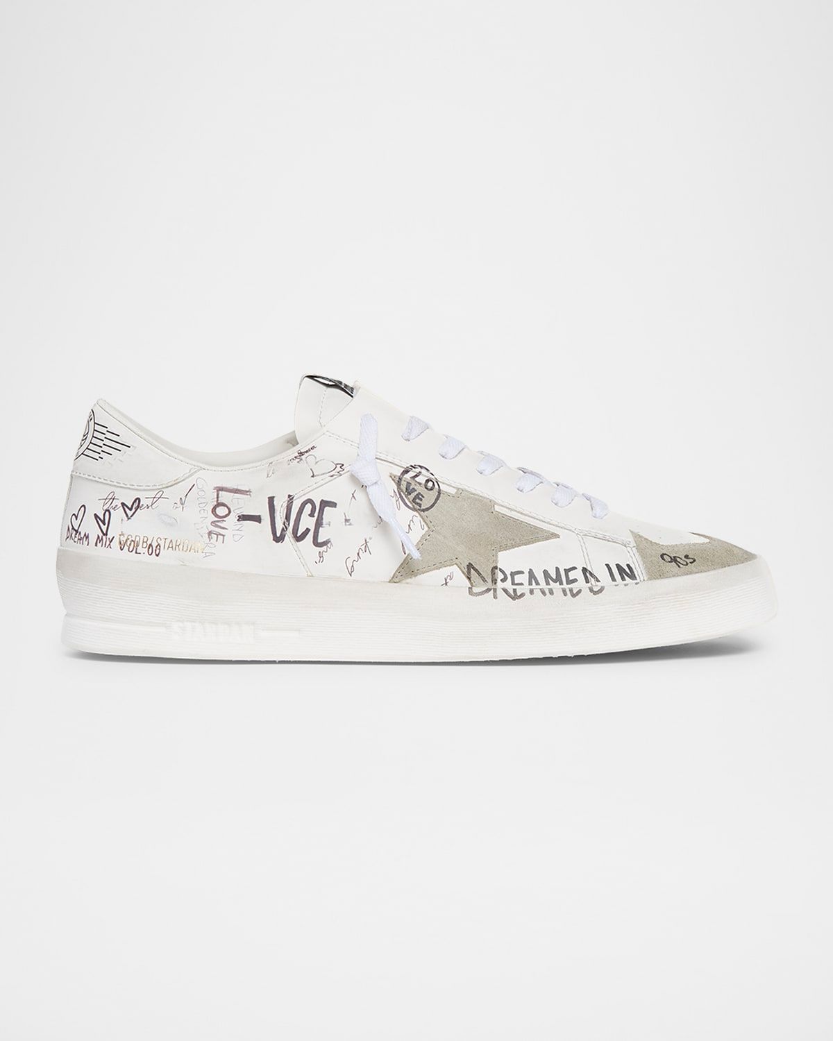 Men & apos;s Stardan Graffiti Leather Low-Top Sneakers
