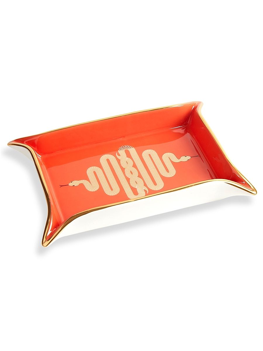Jonathan Adler 24K Gold Valet Tray - Orange