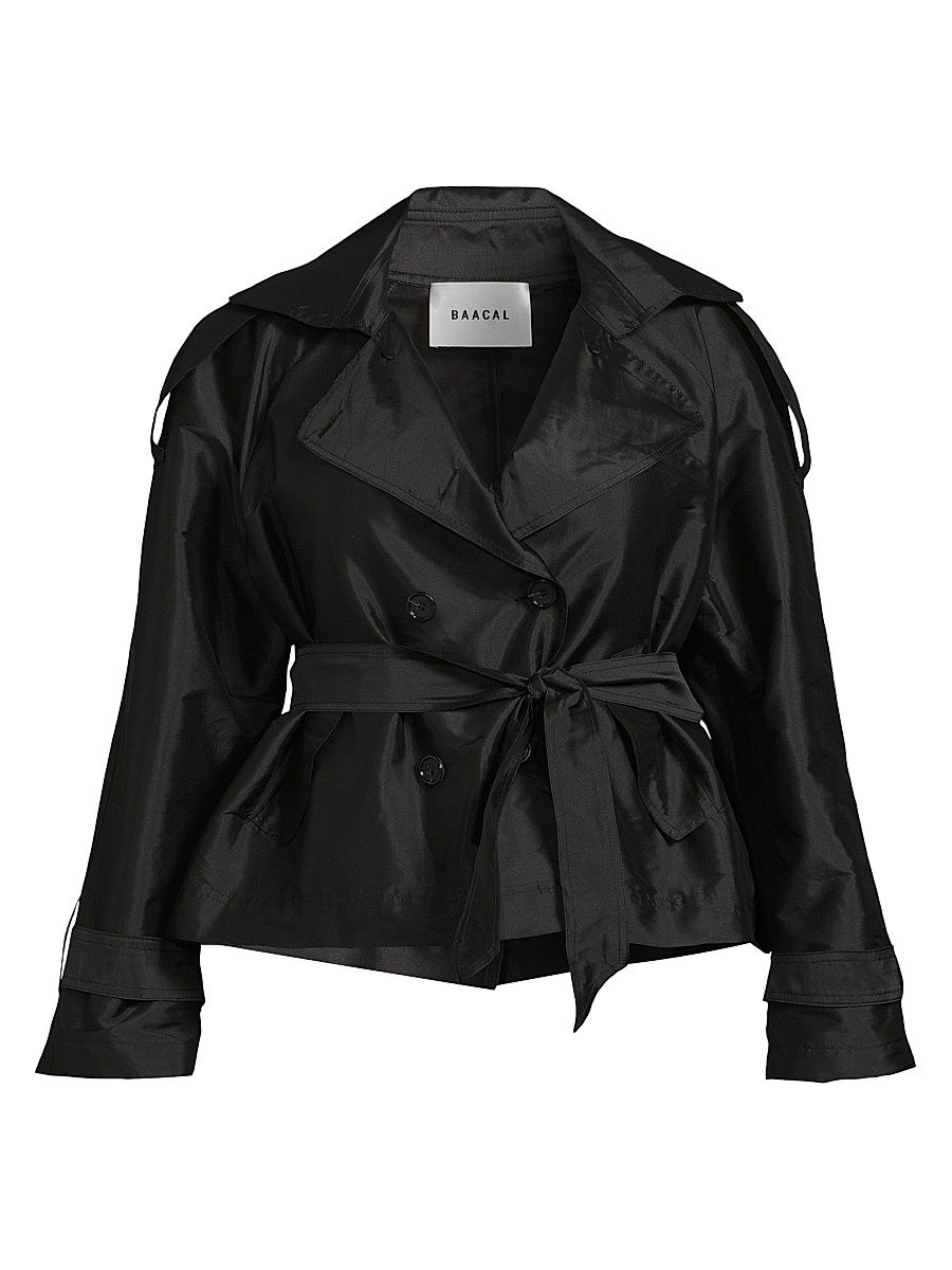 Women's Julia Short Trench Coat - Black - Size 18