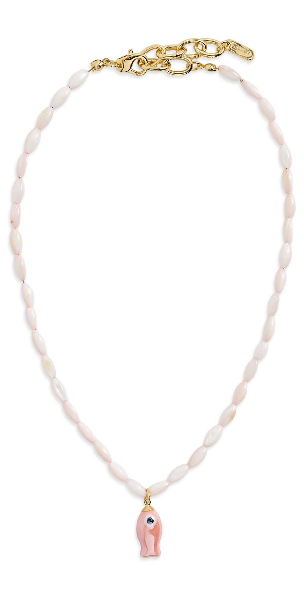 Logan Tay Light Pink Beaded Fish Necklace Pink One Size