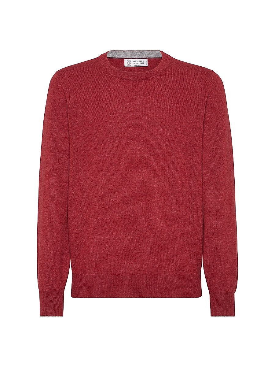 Men's Cashmere Sweater - Purple Red - Size 40