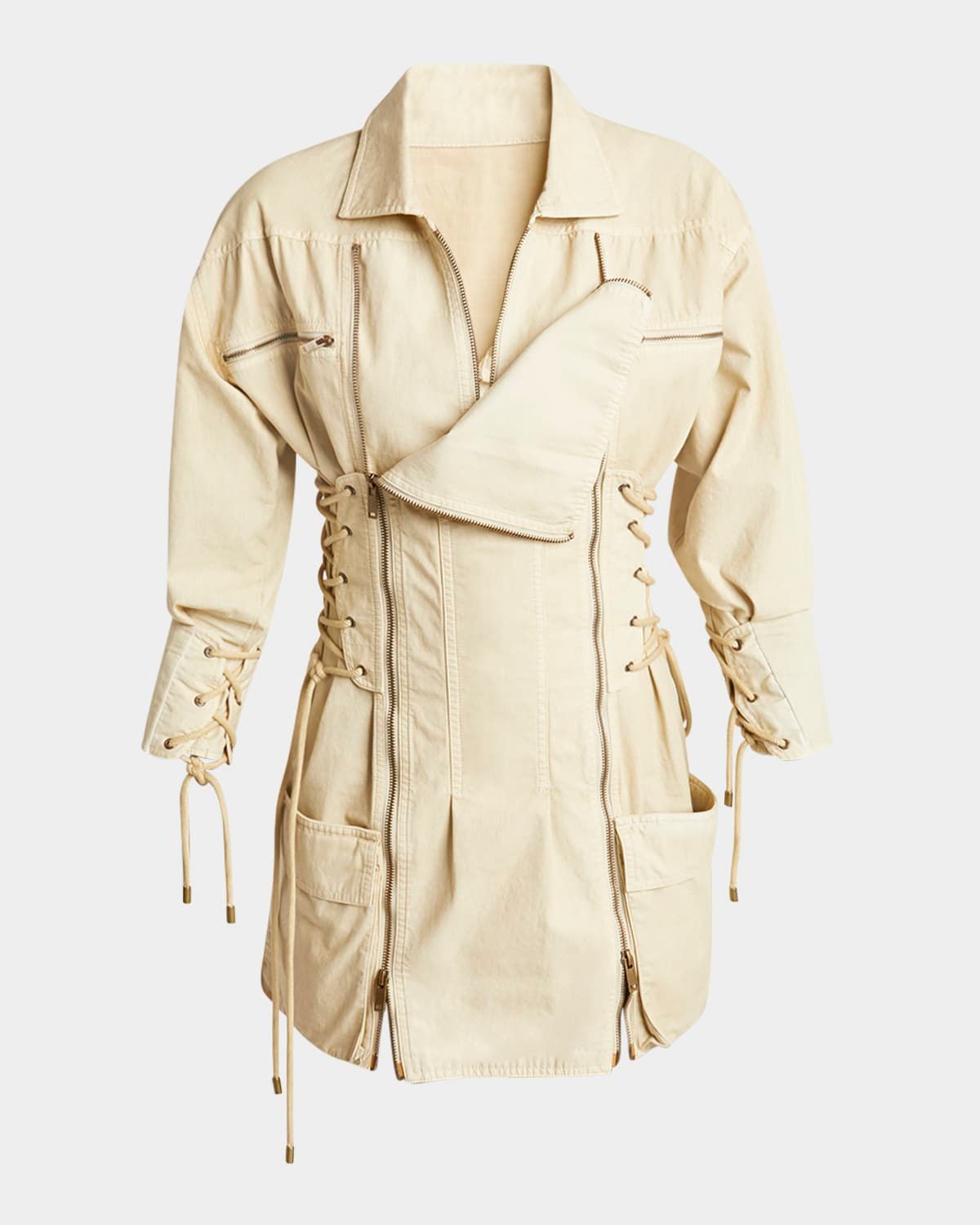 Izarra Corset-Like Lace Up Mini Dress