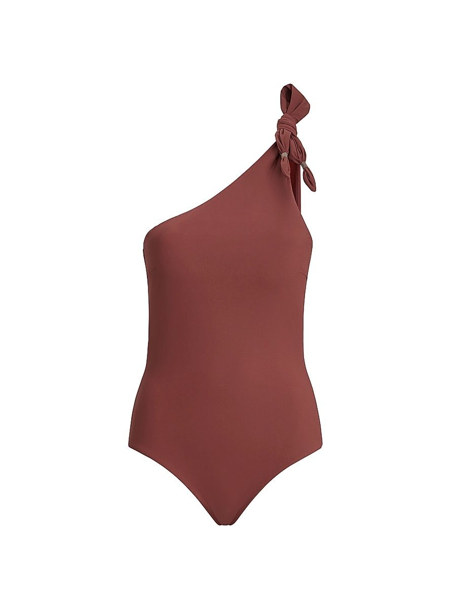 Women's Techno Jersey Bathing Suit with Monili - Bordeaux - Size 12