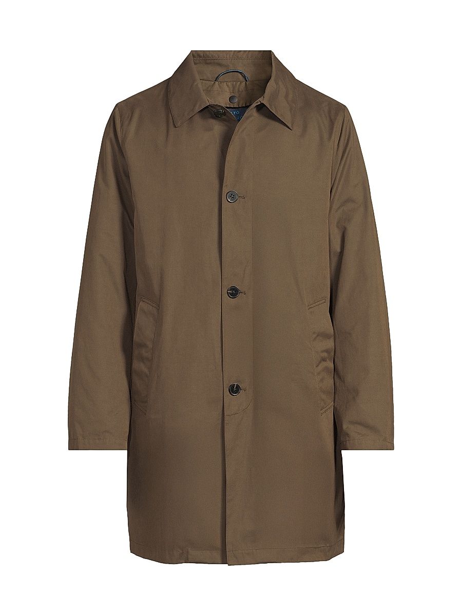 Men's Cantuccio Cotton Canvas Trench Coat - Brown - Size 46