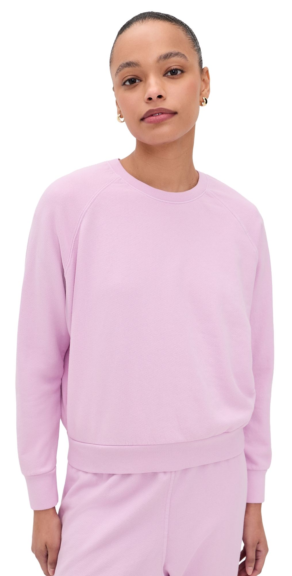 perfectwhitetee Alexi French Terry Sweatshirt Sugar Pink L