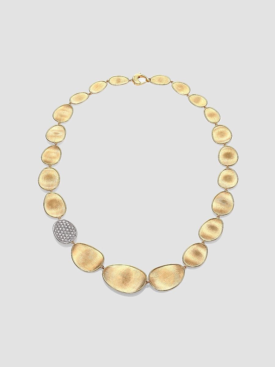 Women's Lunaria 18K Yellow Gold & Diamond Pavé Station Collar Necklace - Yellow Gold