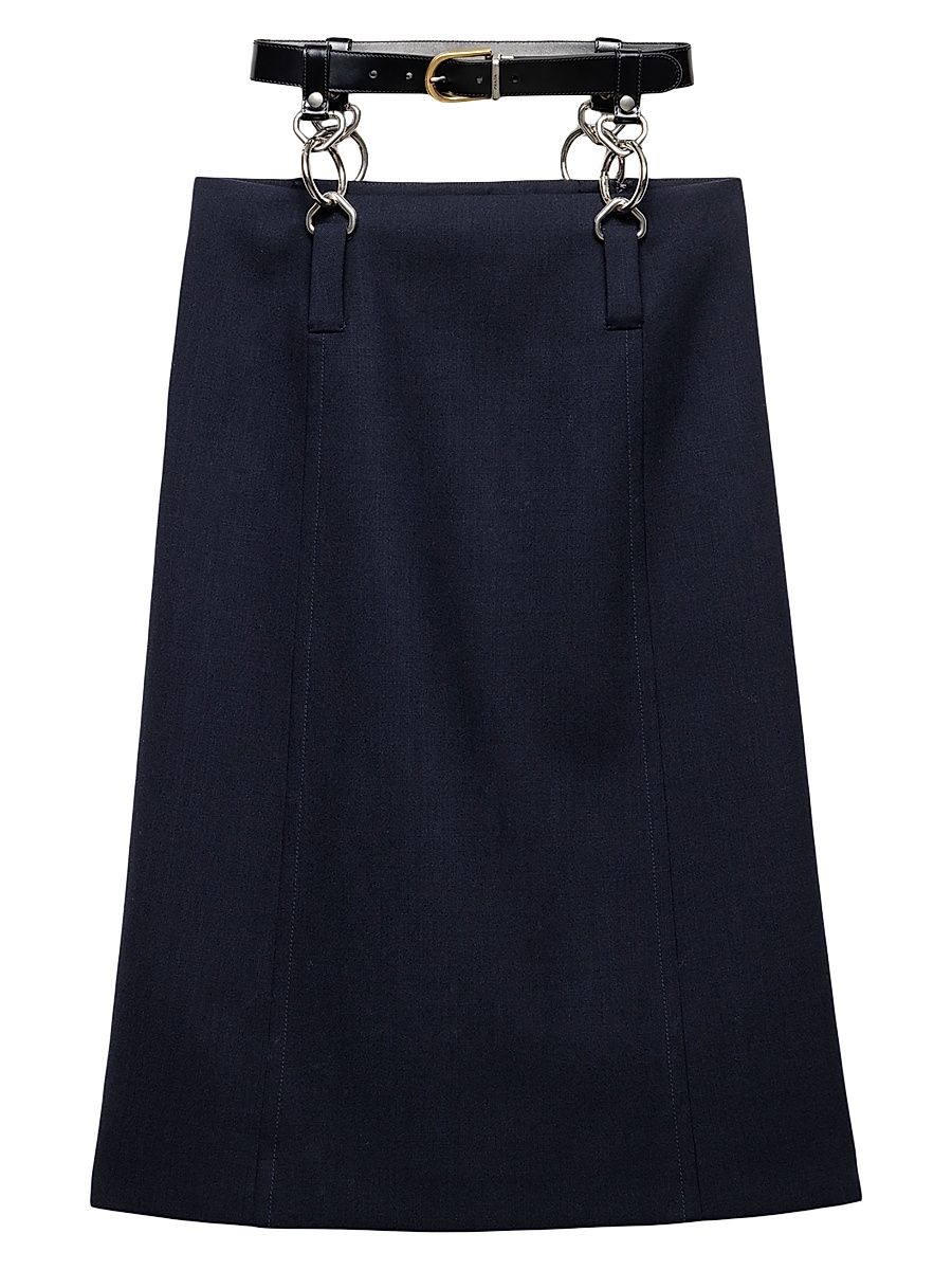 Women's Rush Stitch Skirt with Belt - Blue - Size 4