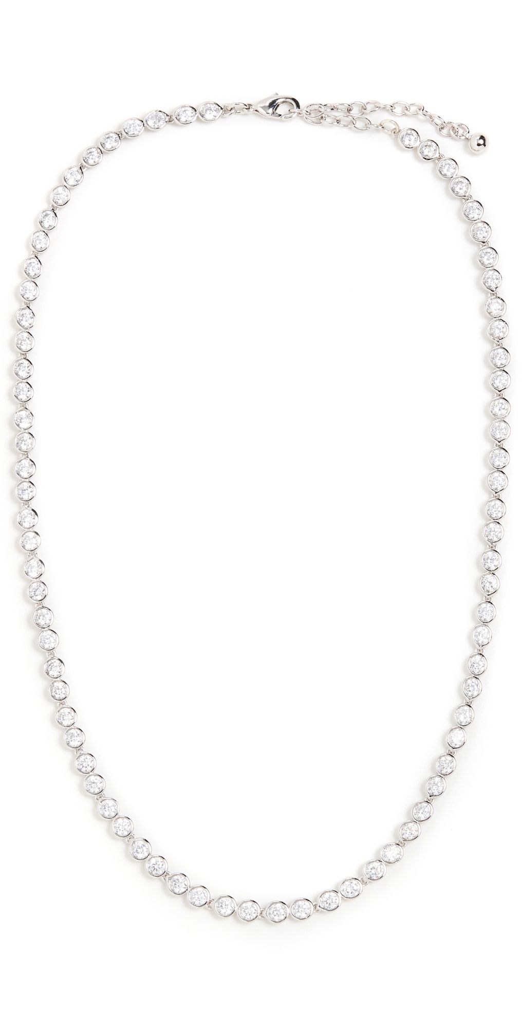 SHASHI Bezel Tennis Necklace Silver One Size