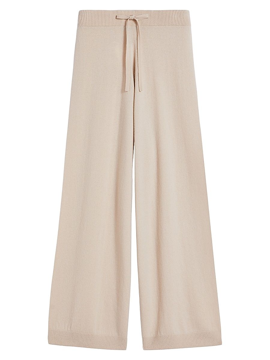 Women's Wool and Cashmere Yarn Trousers - Beige - Size XL