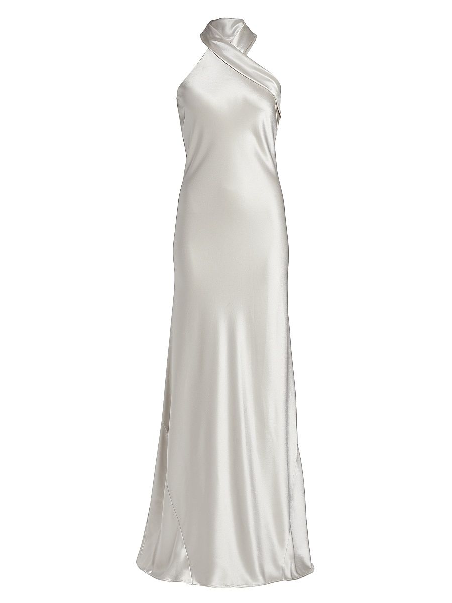 Women's Pandora Asymmetrical Bias Cut Dress - Platinum - Size 4